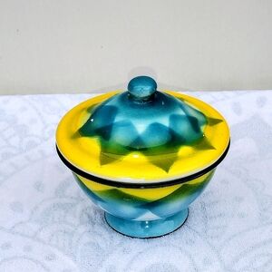 An Ultra Rare Vintage Enamelware Yogoslan Retro Bowl